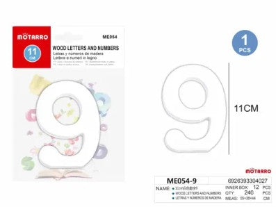 [MOT] ME054-9 WOODEN NUMBER/11CM/9