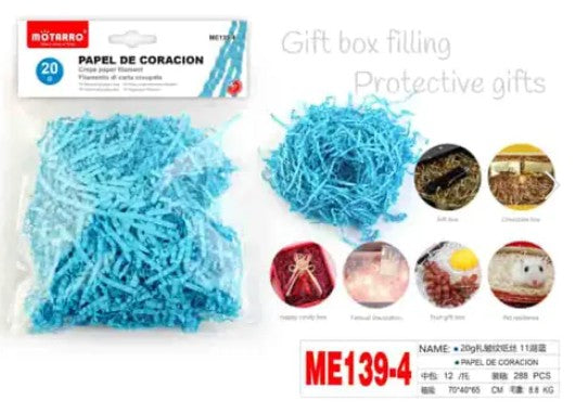 [MOT] ME139-4 GIFT WRAP CRINKLE & FILLER PAPER/20G/ACID BLUE