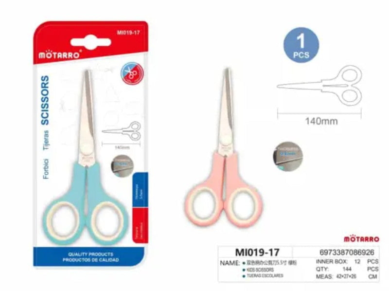 [MOT] MI019-17 5.5INCHES OFFICE SCISSORS GREEN/PINK