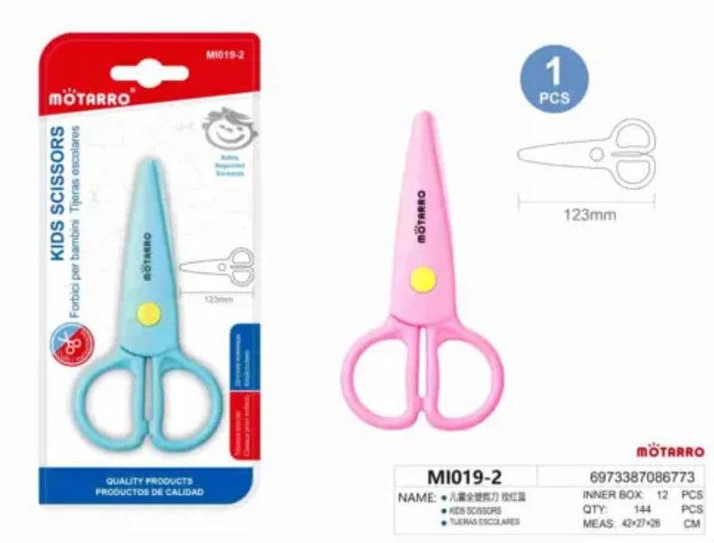 [MOT] MI019-2 PLASTIC KIDS SCISSORS ROSE/BLUE