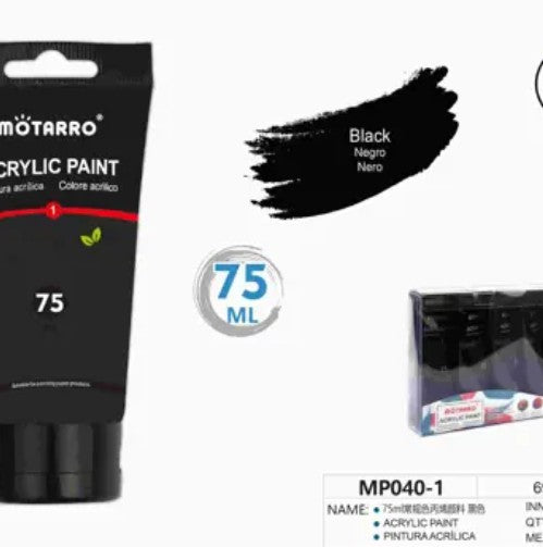 [MOT] MP040-1 75ML ACRYLIC PAINT-BLACK