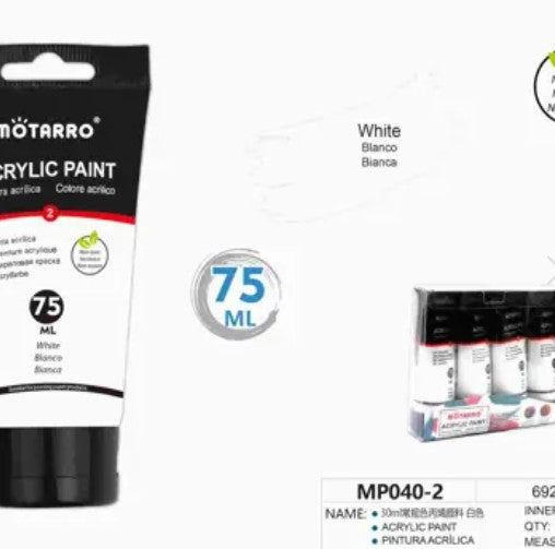 [MOT] MP040-2 75ML ACRYLIC PAINT-WHITE