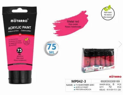 [MOT] MP042-3 75ML ACRYLIC PAINT-METAL RED