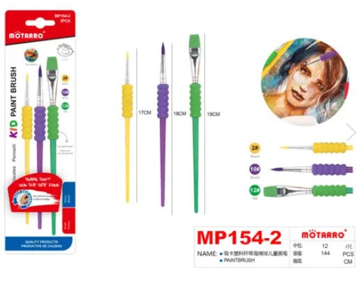 [MOT] MP154-2 KID PAINT BRUSH POINTED&POINTED&FLAT