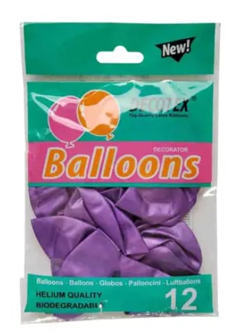 [MOT] PARTY4426 BALLOON 12PCS METALLIC PURPLE
