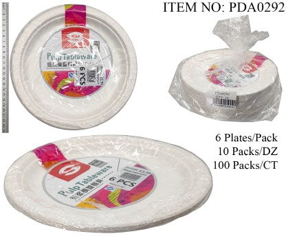 DISPOSABLE PAPER PLATE 9INCH 6PCS