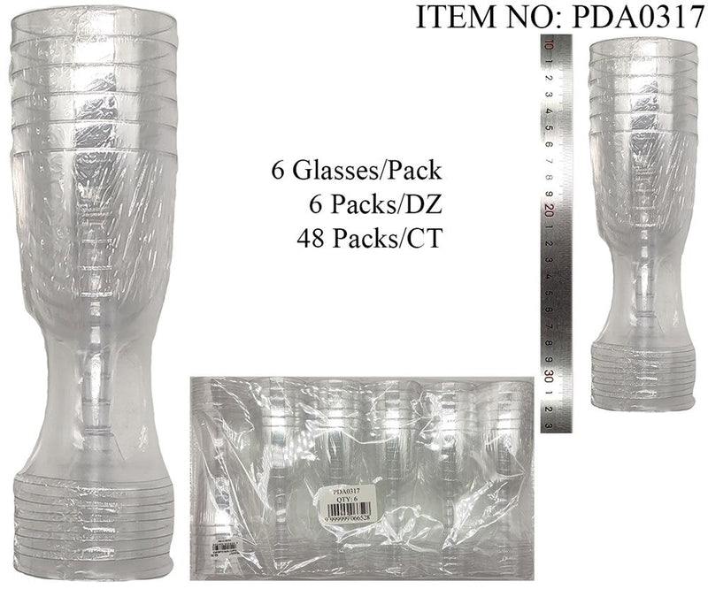 PLASTIC WINE GLASS 6PCS