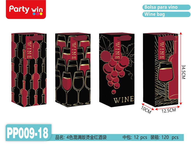 [MOT] PP009-18 4 MIXED COLORS WINE BAG 12.5*34.5*10 CM