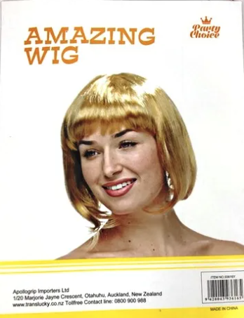 [APO] 93616G WIG FOR LADY SHORT GREEN. 120G