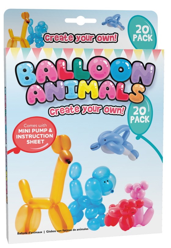 [UBL] SC0144 BALLOON ANIMALS W/PUMP 20PK