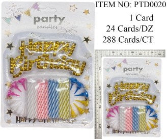 PARTY CANDLE HAPPY BIRTHDAY W PICK