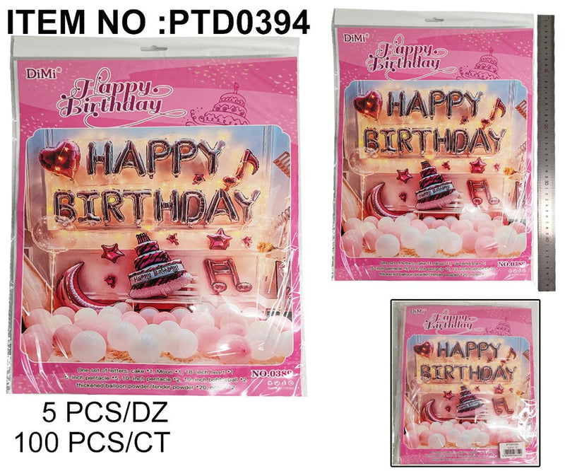 CAKE HAPPY BIRTHDAY BALLOON SET 35PCS