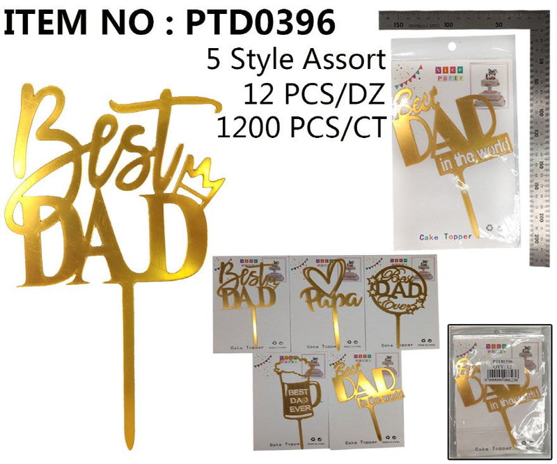 CAKE TOPPER FOR DAD 1PCS 10*13CM