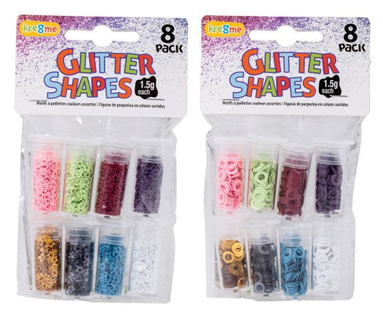 [UBL] QC2784 GLITTER SHAPES ASST COLS 8PK
