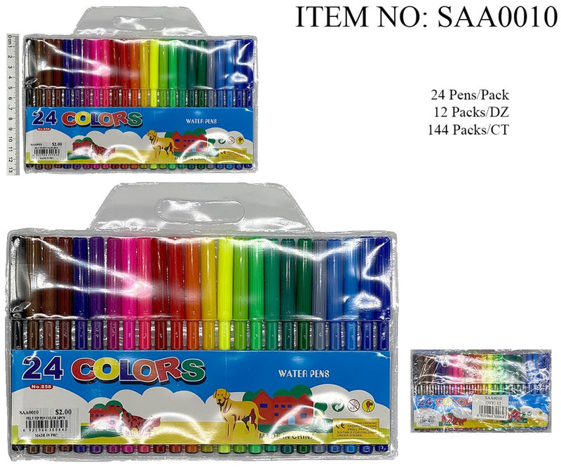 FELT TIP PEN COLOR 24PCS 6924485358248 6924485858243 6922862491625