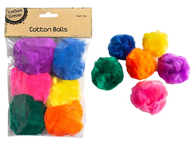 [JEM] CRAFT 261468 MULTI COTTON BALLS 30G (SGA0559)