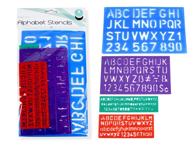 [JEM] STA 228027 ALPHABET STENCILS 4ASST (SJA0140)