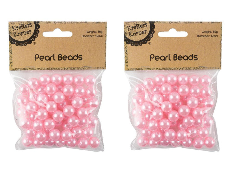[JEM] CRAFT 260577 50G 12MM PINK PEARL BEADS