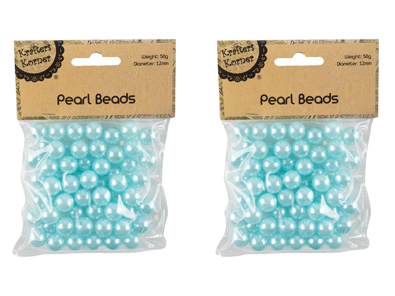 [JEM] CRAFT 260614 50G 12MM L.BLUE PEARL BEADS