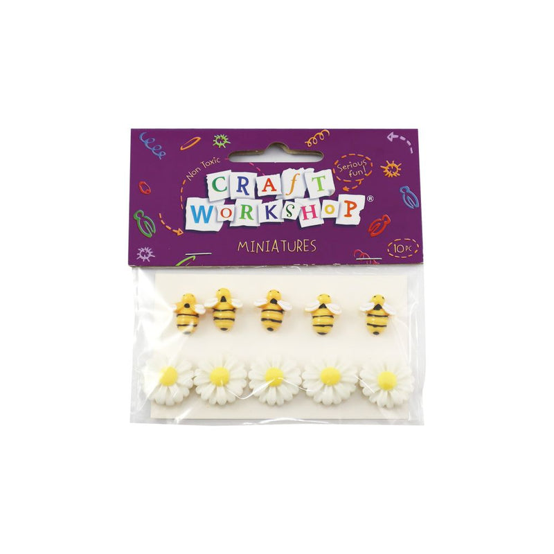 [AVA] 97650 CRAFT HONEY BEES & FLOWERS RESIN 10PCS