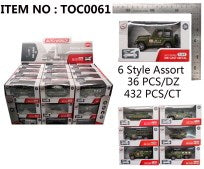 MILITARY VEHICLES TOYS ASSORTED 12X4.5X6.5CM
