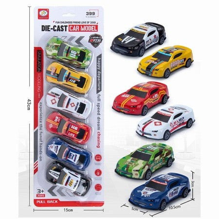 [CIL] 53559 6PCS PULL-BACK RACING TOY CARS (5*10.5*3CM)