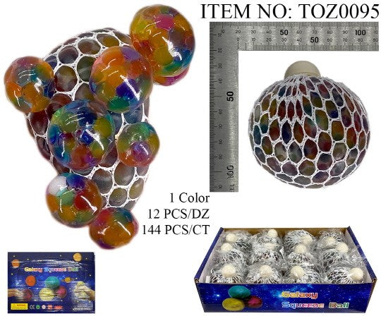 MESH SQUEEZE BALL IN BIO GEL 7CM