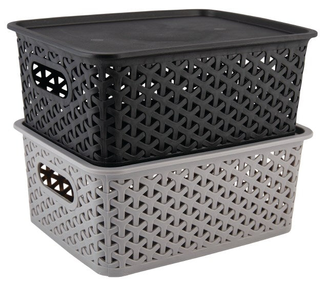 [UBL] US2498 STORAGE BOX W/LID 2 COL 25X19X10CM