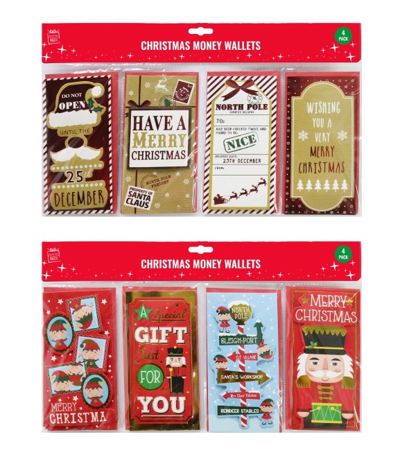 Money/Gift Card Wallet 4pk Asst [UBL] XB3168