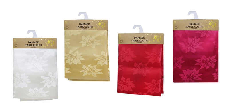 Table Cloth Damask 132x178cm Asst [UBL] XB1196