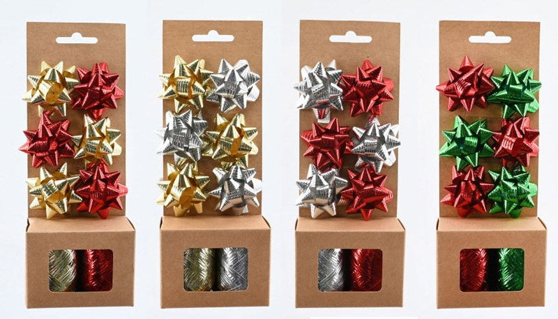 Gift Bow/Ribbon Set Embossed 8pk Asst [UBL] XP0000079