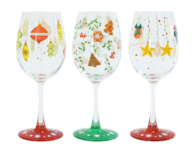 Wine Glass Printed 340mL Asst [UBL] XK0220