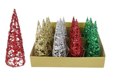 [UBL] XD1874 Glitter Cone Tree 15cm Asst