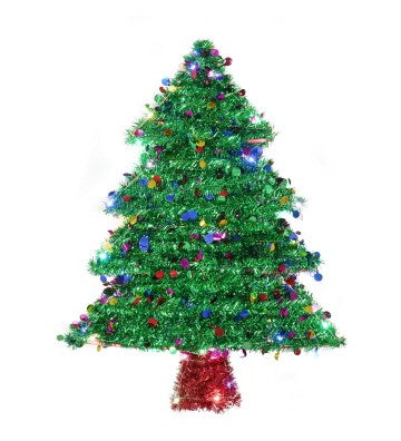 [UBL] XD2190 Light Up Tinsel Tree Plaque