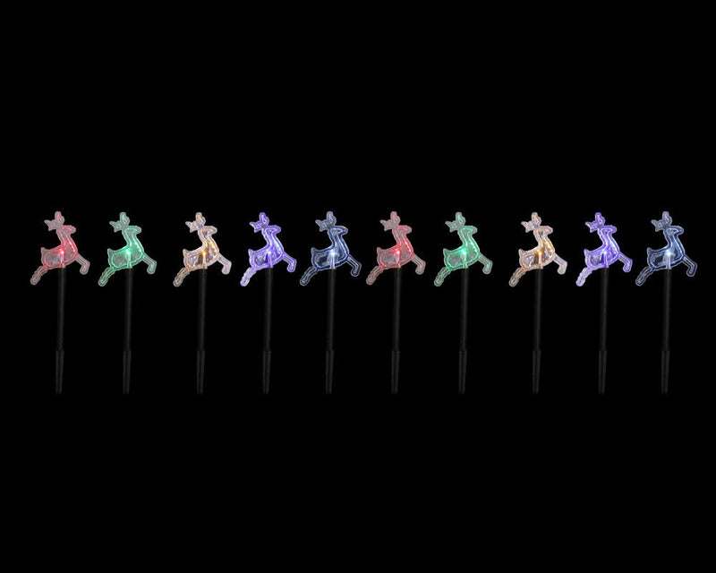 Solar LED Reindeer Path Lights 10pk Multi [UBL] XL0000324