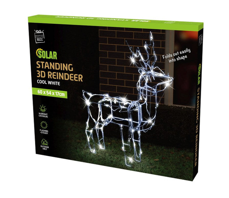 Solar LED Reindeer White [UBL] XL0744