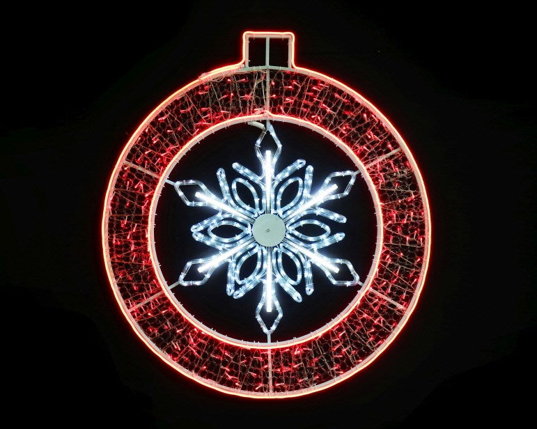 LED Neonflex Bauble Melting Snowflake R-W [UBL] XL0000391