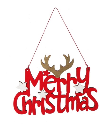 [UBL] XD2913 FLOCKED MERRY CHRISTMAS PLAQUE 22x15cm