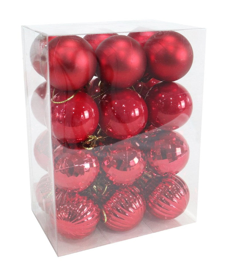Baubles 40mm 24pk Red [UBL] XD4199