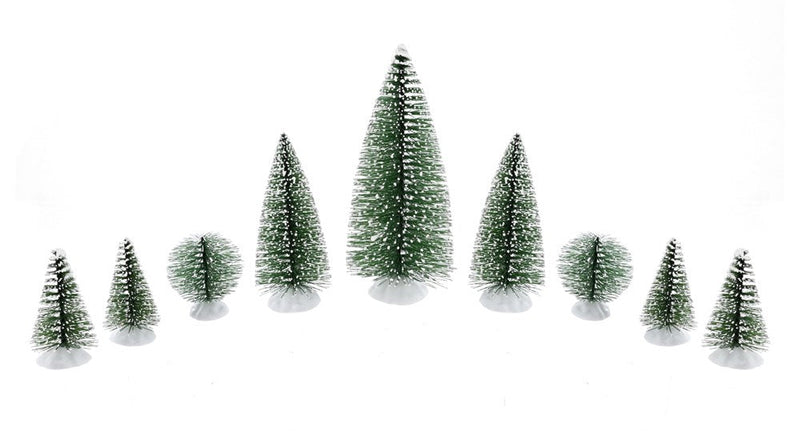 Snowy Bristle Trees 9pc Asst Sizes [UBL] XD0000411