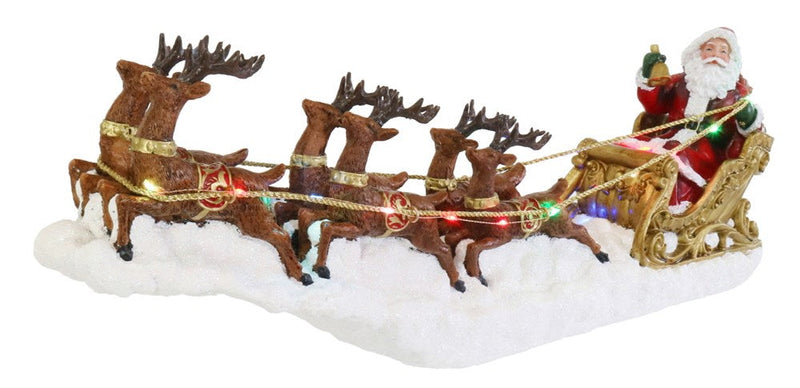 LED Music Flying Reindeers Santa Sleigh USB [UBL] XD0000441