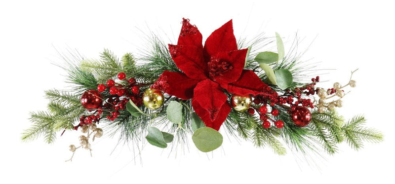 Velveteen Poinsettia Swag [UBL] XD0000213