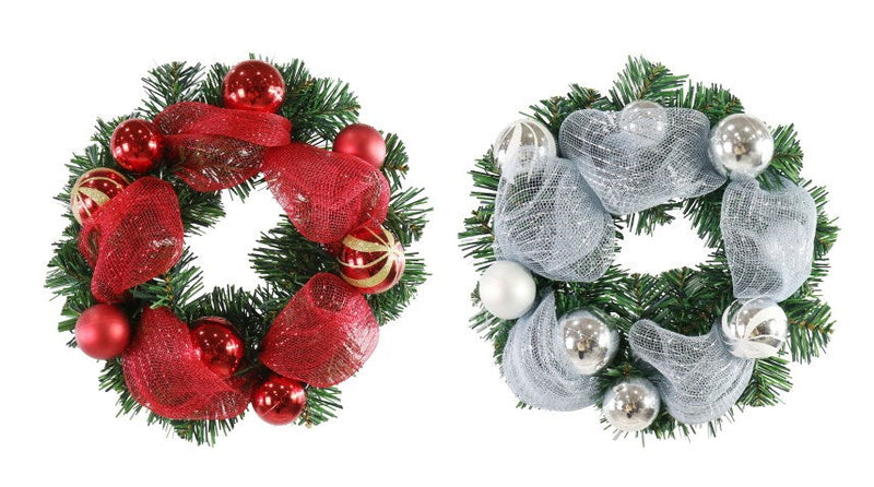 Bauble Pine Wreath 36cm Asst [UBL] XD0000218