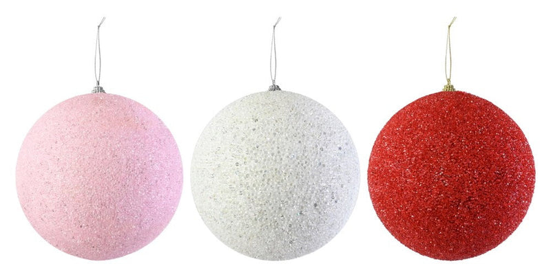 Icy Beaded Bauble 15cm Asst [UBL] XD0000472