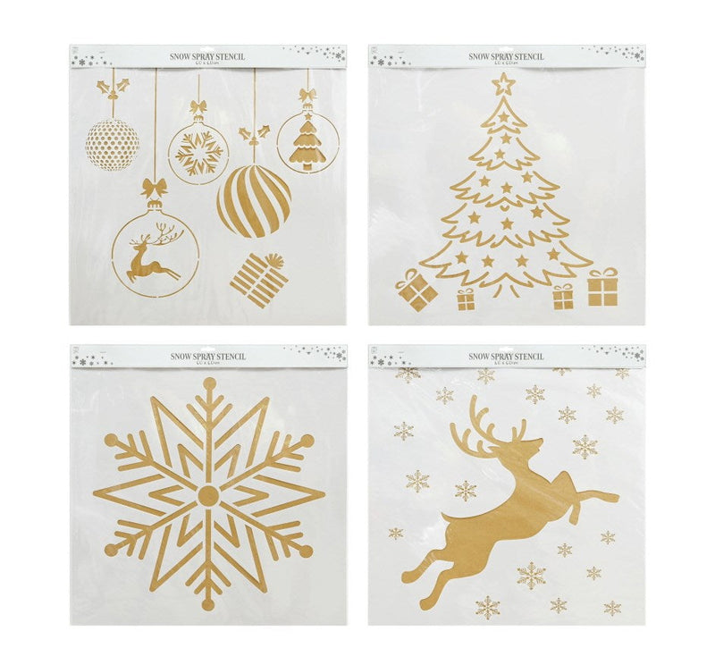 Christmas Snow Spray Stencil 60cm Asst [UBL] XD3664