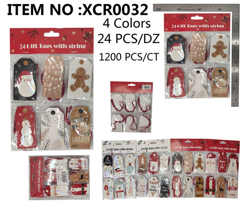 XMAS GIFT TAG 24PCS