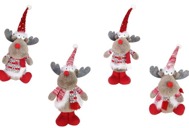 [UBL] XD2508 REINDEER RED BOOTS SITTING / STANDING ASST