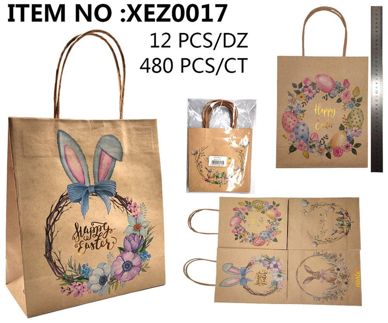 EASTER GIFT BAG S 25X21X10CM ASST