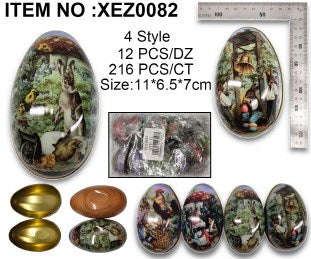 EASTER EGG TIN 11X6.5X7CM
