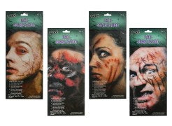[UBL] XH6235 Face Scars Tattoo Sheet 2pk Asst